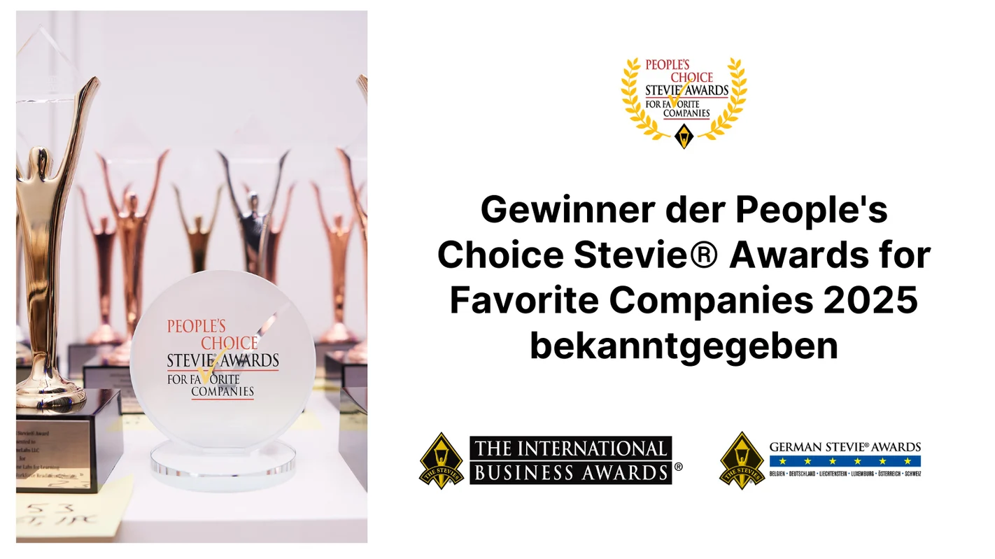 Gewinner der People’s Choice Stevie® Awards for Favorite Companies 2025 der German Stevie Awards und International Business Awards bekanntgegeben